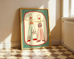 [SALE UP TO 40%][Unframe] Cowboys Illustration Print, Southwestern Western Decor