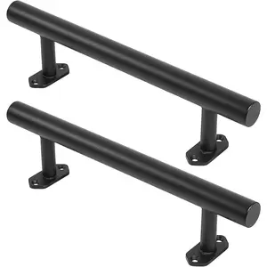 12'' Door Pull Handles Pack of 2, Black Rustic Iron Gate Pull Handle for Sliding Doors, Gates, Garage, Outdoor Fence, Interior Closet