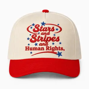Patriotic Embroidered Baseball Cap, Stars and Stripes and Human Rights Hat, Vintage American USA Snapback Cap, Adjustable Trucker Hat for Men & Women, Otto Cap 5