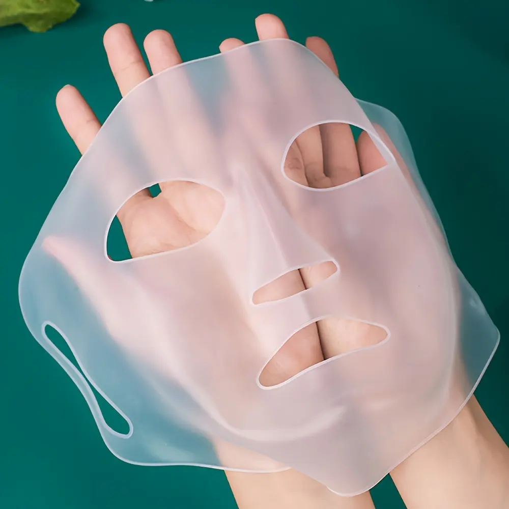 [1 Pc Reusable Facial Mask] 1 Pc Reusable Silicone Facial Mask Cover, Mask Fit, Skin Mask Moisturizing For Sheet Prevent Evaporation Masks Facemask Face Care Tool
