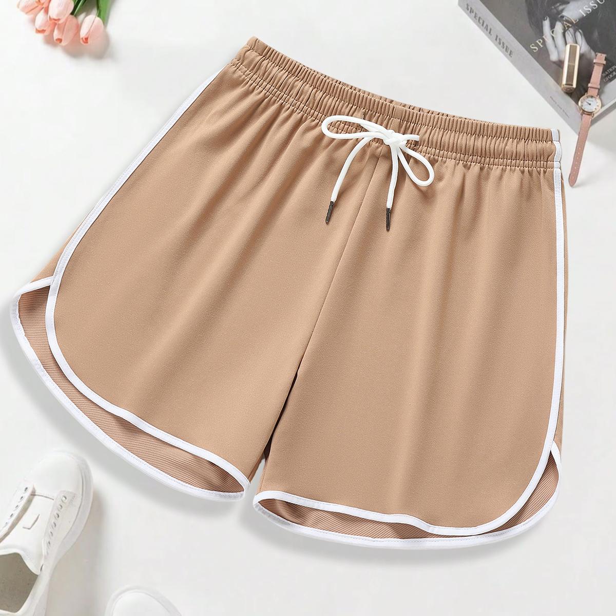 4-pack women’s summer athletic shorts, solid basic style that pairs well, soft sleep shorts for home wear, with pockets and a drawstring waist, running and yoga shorts