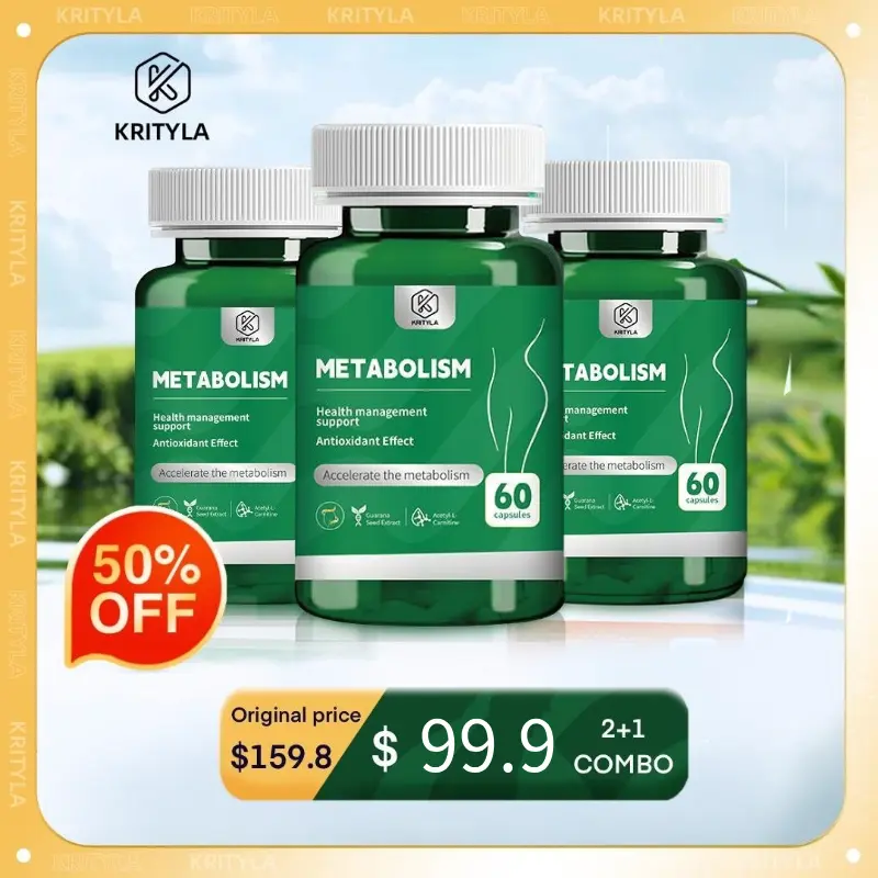 【KRITYLA】Metabolism Guarana Seed Extract，Acetyl-L-carnitine，180 capsules, Healthcare Edible Supplement Dietary ,Detox