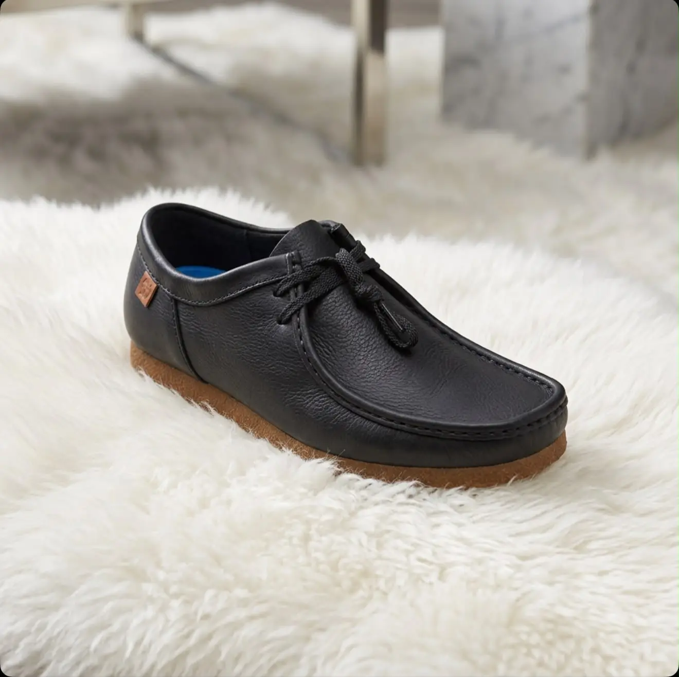 MEN'S SHACRE BLACK LEATHER CLARKS