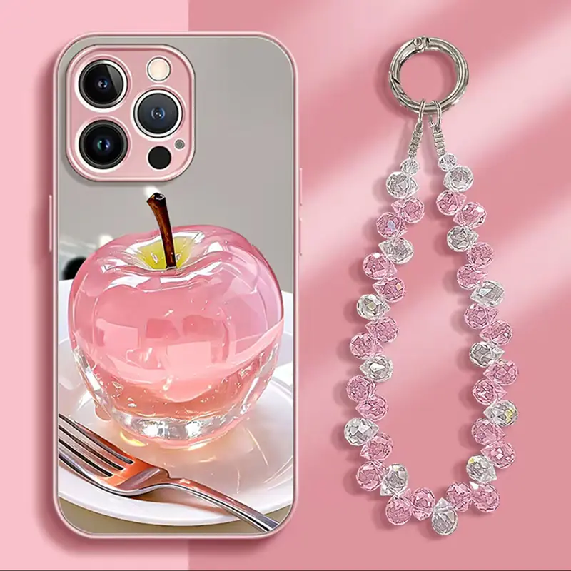 Designed for iPhone 17 16 Pro Max Mirror Case With Crystal Beaded Wristlet Shockproof Hard Back Phone Cover for Girls Woman Makeup Touch up Back Camera Selfies