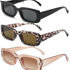 Women's Vintage Multicolor Trendy Rectangular Sunglasses, Perfect for Daily Wear, Driving, Fishing, Outdoor Leisure Activities