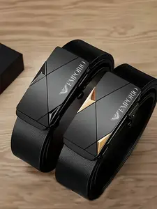 Business Casual Durable Automatic Buckle Belt, No Teeth Automatic Buckle Body, High-End Belt, Trendy Belt, All Season Style