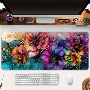 High Quality Extra Large Extended Gaming Mouse Pad With 3D Floral Design, Non-Slip Washable Rubber Base, Precision Edging & Durable Surface For ESports, Computer Gaming & Office Desk Mat, Large Gaming Mouse Pad, Esports Equipment, Workstation Accessory, A