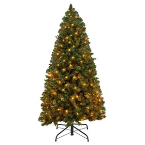 VEVOR Christmas Tree, 7.2ft Prelit Artificial Xmas Tree, Full Holiday Decor Trees with 470 Colorful LED Lights, 11 Lighting Modes, 1346 Branch Tips Sturdy Metal Base for Home Party Office DecorationVEVOR Super Brand Day
