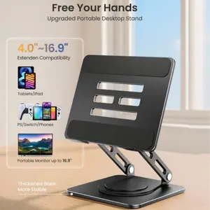 New Tablet Stand Desktop 360Rotatable, for iPad Portable Monitor PS5 Learning Machine Holder