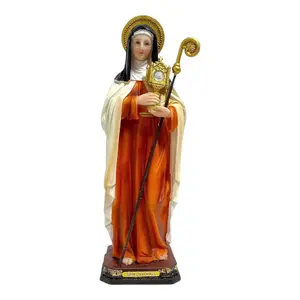 Santa Clara De Asis 8"-12" Inches Tall St Claire of Asis Statue Religious Decor Catholic Estatua