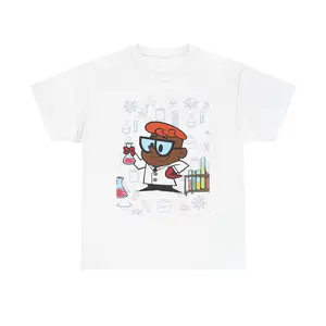 Dexter Lab Unisex Tee, Scientist Dexter Shirt, Cartoon Science Tee, African American Dexter Tshirt, Lab Experiment Beakers Shirt
