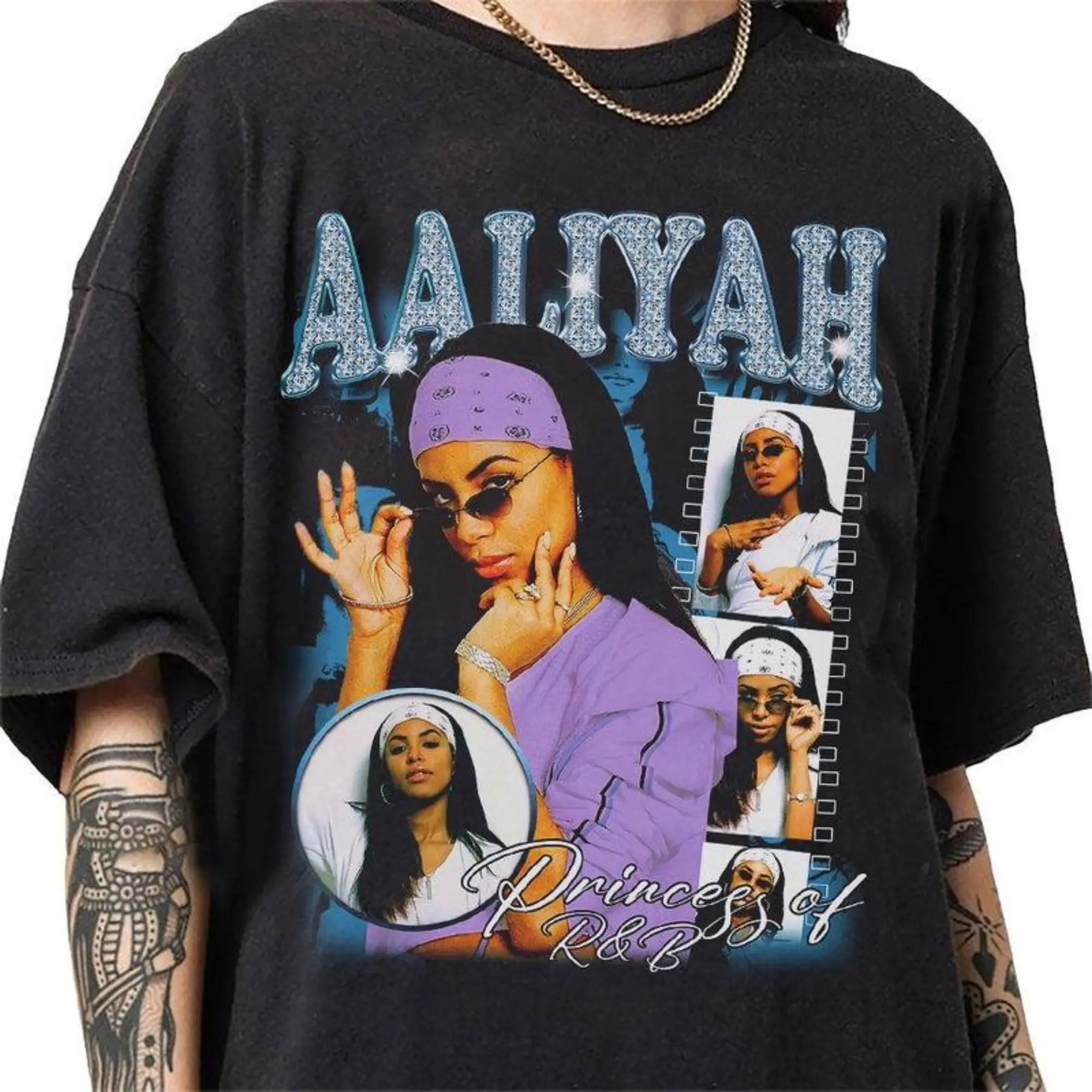 Vintage Aaliyah Princess of R&B Shirt, Vintage 90s Aaliyah Bootleg, One In a Million Shirt, Aaliyah Merch, R.I.P Aaliyah, Music Shirt, Album Shirt, Casual, Menswear