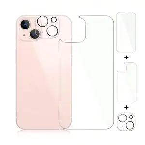 Anti-scratch Phone Protective Film, 3 in 1 Phone Screen Protector & Lens Protector & Back Glass Protector, Phone Accessories for iPhone 16 15 14 13 12 Pro Max