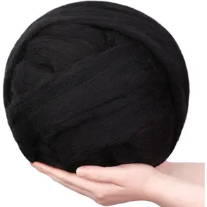 Wool Roving Bulk - 8.82oz/250g Super Wool Chunky Yarn, Wool Roving Top for Needle Felting, Soft Felting Wool Supplies for Hand Spinning, Felting, Blending, Weaving and DIY Craft