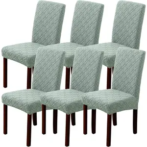 Chair Covers Dining Chair Cover,Removable Washable Parsons Chair Covers (Bean Green,Set of 6)