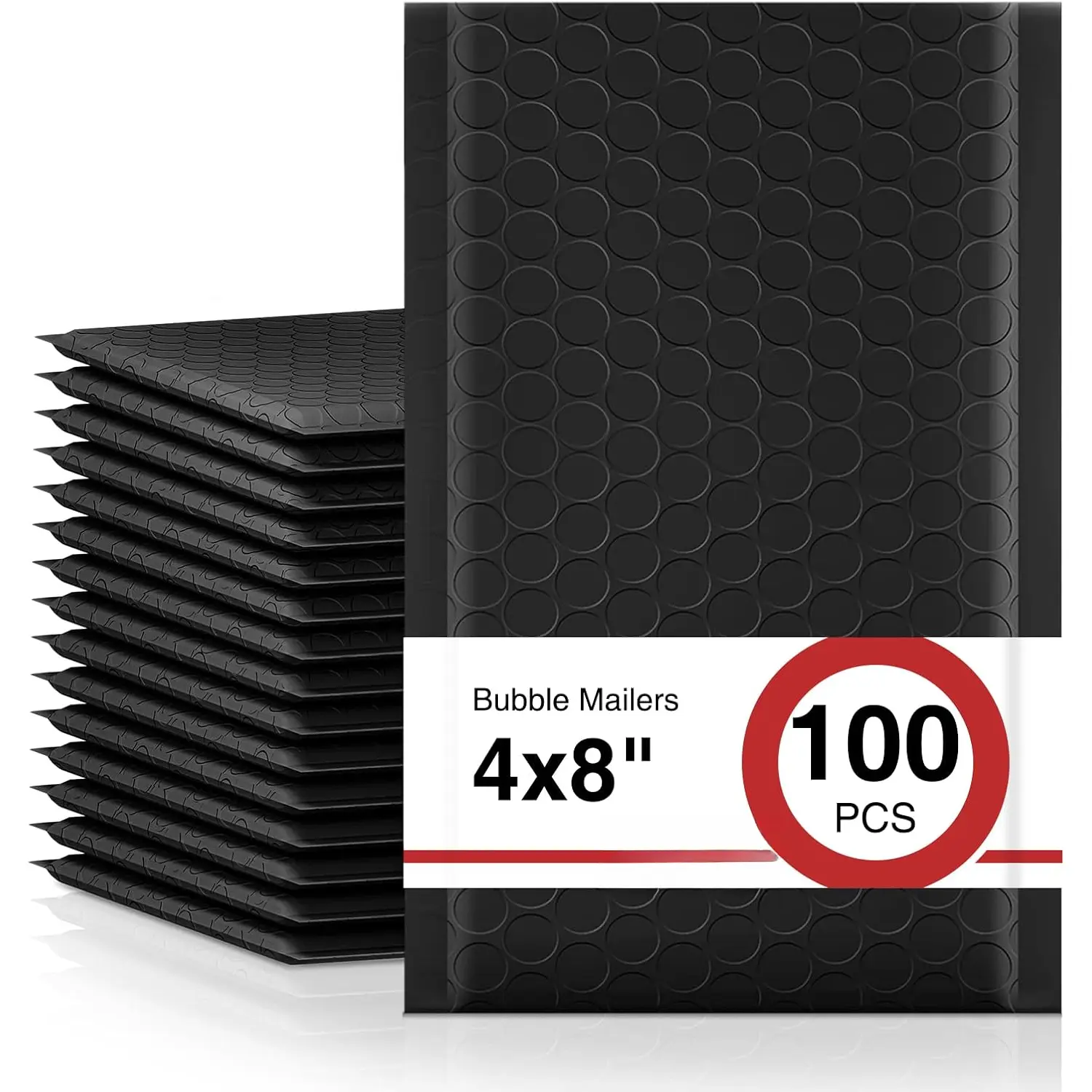 Black Bubble Mailers 4x8" 100 Pack  Padded Envelopes Usable Size 4x7" Self Seal Bubble Envelopes Padded Mailers for Small Business, Envelope Mailers