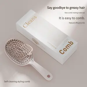 Self-Cleaning Hair Brush - Hollow Design Detangling Brush for Fast Drying & Easy Cleaning
