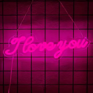 I Love You More Neon Signs Romantic Words LED Light Sweet Couple Signs Birthday Valentines Day for Her-Girlfriends or Wife Wedding Engagement Party Wall Decoration,USB powered, easy to hang