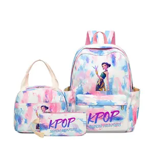 K-pop three-piece backpack set: lightweight, large capacity, and stylish student backpack.