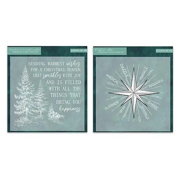 Crafts & Sewing Stamps By Me Festive Star & Warm Wishes 3D HD Stamp & Emboss Set of 2