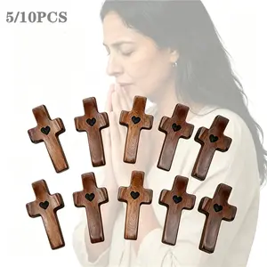 10/5 PCS Pocket Wooden Cross Fidget,Relieve Anxiety Comfort for Clutching, Clingingand Praying, Inspirational Easter Gift forChristian Faith,Homeoffice Decor Religious Ornaments，Baptism, Prayer
