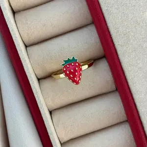 14K Gold-Filled Strawberry Ring – Multiple Sizes