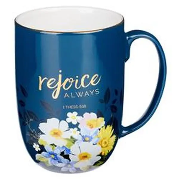 Christian Art Gifts 21829X 15oz Attractive Inspirational Message Graphic Mug - Ceramic Drinkware with Rejoice Always Quote, Everyday Daily Use Christian Kitchenware