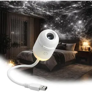 Multifunctional Portable Galaxy Projection Night Light — Features Interchangeable Projection Films, Adjustable Brightness, and 360° Rotation. USB-Powered; Ideal for Car Interiors and Bedroom Ceiling Ambient Lighting.