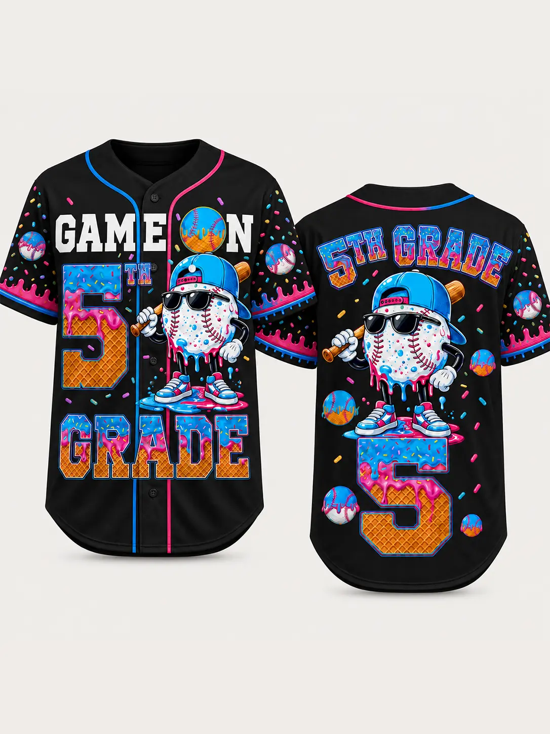 Custom 5th Grade Baseball Jersey, Back To School 2026 Design, Game On Outfit For Boys And Girls