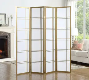 Seto 4-Panel Golden Room Divider Screen