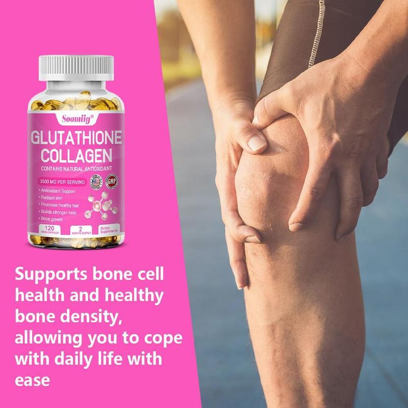 Soomiig Glutathione Collagen Health Supplement - Supports Smooth Hair and Healthy Skin -120 Capsules