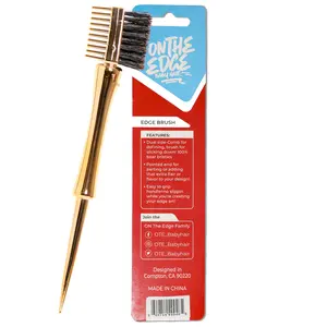 On The Edge Baby Hair Glow up Gold Signature Edge Brush Hair Styling Easy to Use