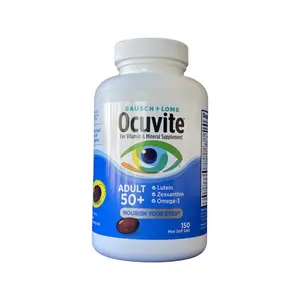 Bausch & Lomb Ocuvite Adult 50+ Eye Vitamin & Mineral Supplement with Lutein Zeaxanthin & Omega-3 150 ct for Healthy Eyes