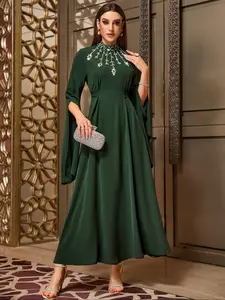 Women's Super Soft Fabric Fitted Dubai Birthday Party Dress, Oversized Swing Hem, Comfortable Skin-Friendly Material, Perfect for Formal Evening Parties