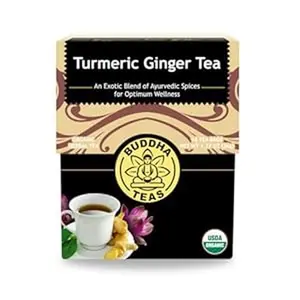 Buddha Teas Turmeric Ginger Tea, Organic Herbal Tea, 18 Count