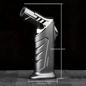 JOBON Butane Straight Jet Spray Gun Torch Gift Box Lighter, Can Be Refilled For Kitchen, Barbecue, Outdoor Camping, Etc., With Fireproof Lock Device And Adjustable Flame, Used For Lighting Sawdust And Charcoal, Without Battery