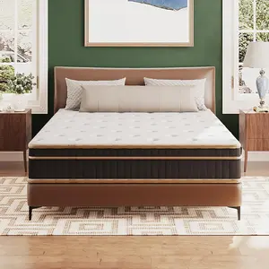10/12 Inch King Size Queen Size Full Size Mattress Hybrid Memory Foam Mattress in a Box,Individually Wrapped Coils Pocket Spring for Motion Isolation/Pressure Relief, Strong Edge Support,Medium Firm,Fiberglass-Free,CertiPUR-US