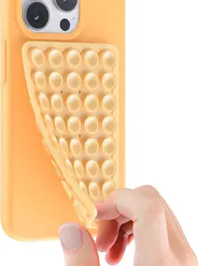 Shockproof Washable Phone Holder Case | Protective Casing + Screen Protector - Silicone Suction Cup Phone Cover - Mount Double Sided with Silicon Sticky Grip for Cellphone & Smartphone protection- Baby Yellow Accessory for Hands-Free Use Holder Washable