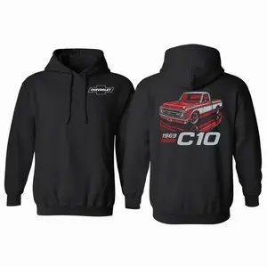 1969 Chevy C10 Hoodie - Vintage Red Custom Pickup Truck Graphic Sweatshirt - Classic Chevrolet Lowrider Gift for Him