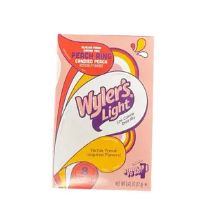 Wyler's Light Sugar Free Drink Mix Peach Ring Flavor 1 Box 8 Sticks Low Calorie TikTok Trend Inspired Flavors