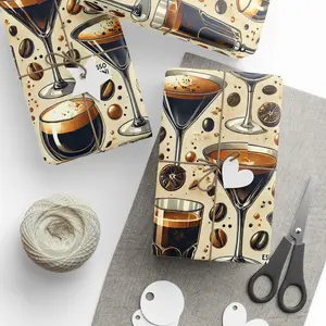 Espresso Coffee Vodka Martinis Premium Eco-Friendly Decorative Gift Wrapping Paper