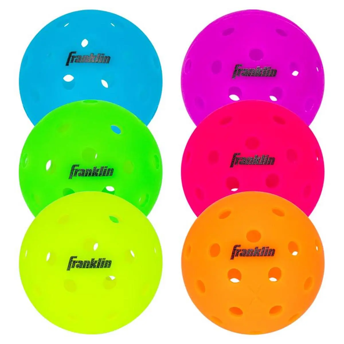 Franklin Polyethylene Pickleballs, 2.9x2.9 in, Multi-Color, Model 8116827 – for Paddle Tennis & Outdoor Sports