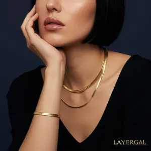 LG006 Flat Snake Chain/Herring Bone(3/4mm)  Necklace/Bracelet