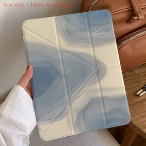 Aesthetic Blue Marble Gradient iPad Case, Magnetic Foldable Stand, Compatible with iPad 10th Gen, Air 11", Pro 11", 9/8/7th Gen, Slim Shockproof Cover