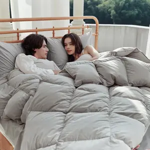 Down Comforter  Size,Frost Gray Heavyweight Duvet Insert,Luxurious Hotel Bedding Comforters with  -Friendly  Cover, Winter Warmth with Corner Tabs(106x90 Inch)