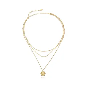 Compass Keepsake Layered Necklace