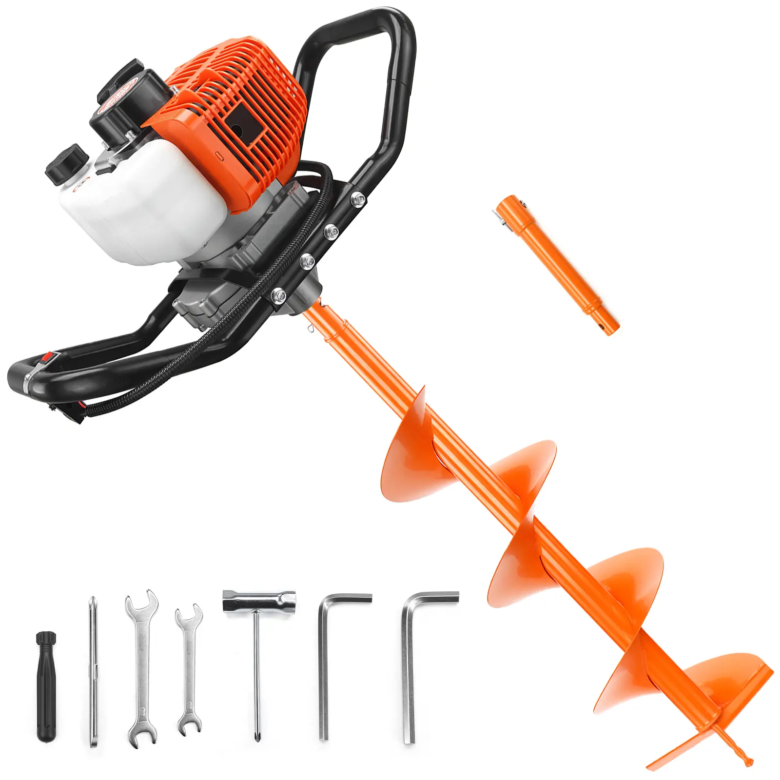 【summerfinds】NEOTEC 52CC 2-Stroke Gas Powered Earth Auger Post Fence Hole Digger,Available with a single 8-inch Drill Bit or a Combo Set of 6-inch + 10-inch Drill bits to choose from, for Garden & Lawn Use