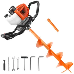 NEOTEC 52CC 2-Stroke Gas Powered Earth Auger Post Fence Hole Digger,Multiple sizes of Auger Drill Bits to choose from, for Garden & Lawn Use