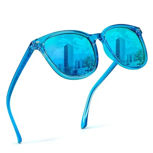 light blue/ blue mirror lens 