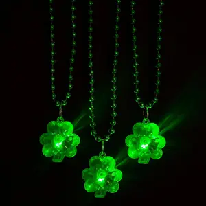 Light-Up St. Patrick’s Day Shamrock Necklaces - 12 Pc.